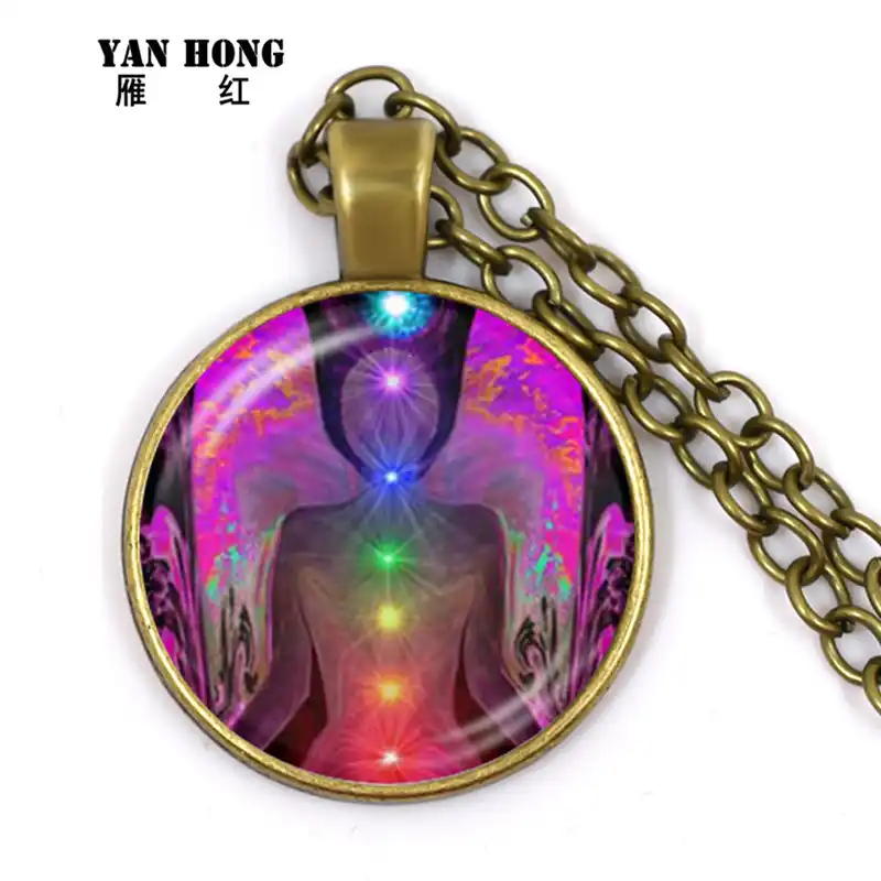 2019, 7 Чакра Рэйки колье с целебным кулоном Будда, йога кулон для медитации и символ ом надеемся ювелирных изделий цепи заявление Цепочки и ожерелья