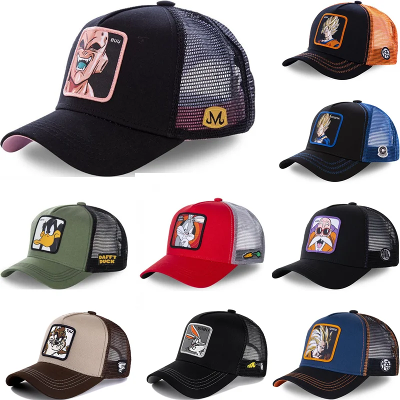 Todas las marcas de la bola del dragón del Anime Z 62 estilos Snapback Gorra gorra de béisbol de algodón de las mujeres de los hombres de Hip Hop papá de malla camionero sombrero Dropshipping. Exclusivo.