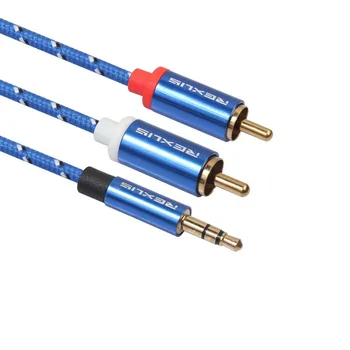 

Models 3.5mm to 2rca Speaker Connecting Line 3.5 to 2rca Double Lotus Colored Thread AV Cable One Divided into Two Audio Cable