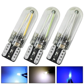 

Car led wide light T10 cob glass tube non-polar decode led light to read license plate light