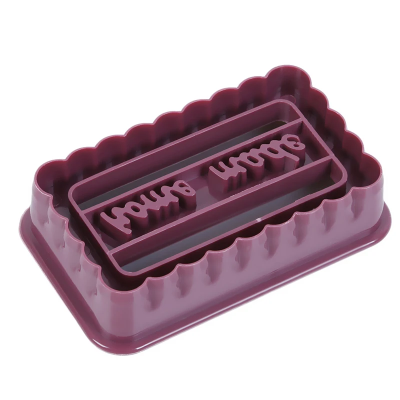Yellow+ Wine Red 4 Piece Set Of Plastic Danish Cookie Cutters Kitchen Baking Tool Cake Mould