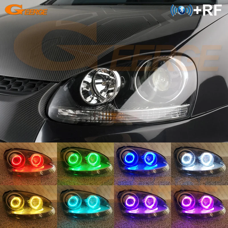 Для VOLKSWAGEN VW Гольф 5 V mk5 2004 2005 2006 2007 2008 2009 ксенон RF Bluetooth APP мульти-Цвет RGB led Ангельские Глазки комплект