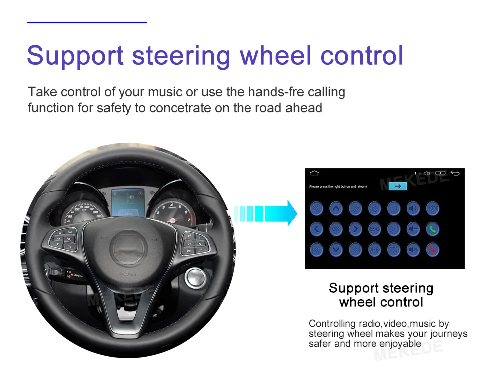 Clearance MEKEDE  Single 1 DIN 8" Android 9.0 Universal Car Radio Stereo Quad Core Head Unit GPS Navigation Support Steering Wheel 34