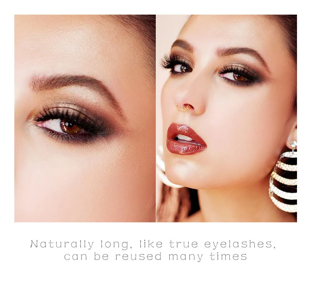 5 Pairs Handmade Real Mink 3D Full volume False Eyelashes Thick Long Lashes Set eyelash extension private label cosmetics (12)