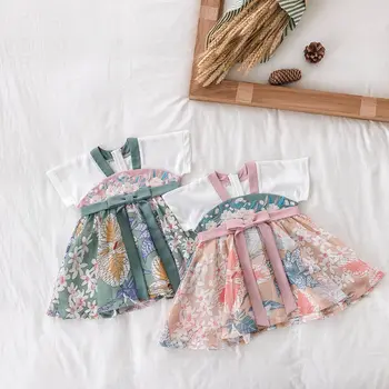 

Girls Dress Summer Clothes Chinese Style Children's Costumes Casual Baby Tang Dresses Little Girls Ancient Style Lovely Dress