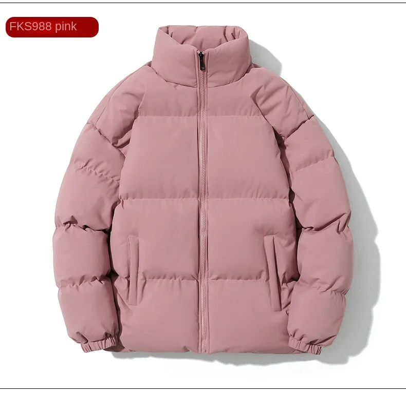 M-8XL New Down jackets Thicken Loose  Stand Collar Solid Color lovers Parkas plus size parka