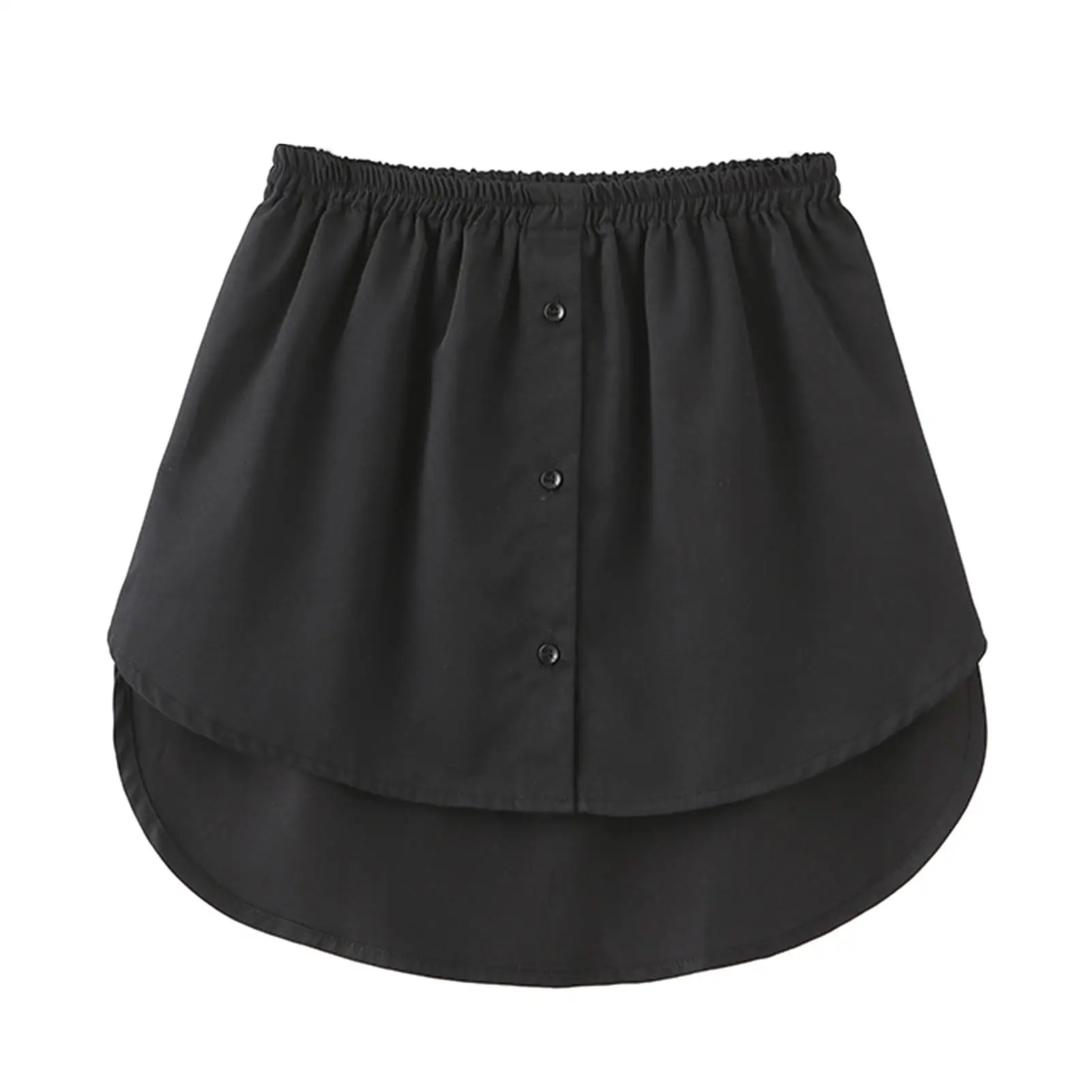 Camisa de algodón con dobladillo trasero para mujer, falda Irregular, desmontable