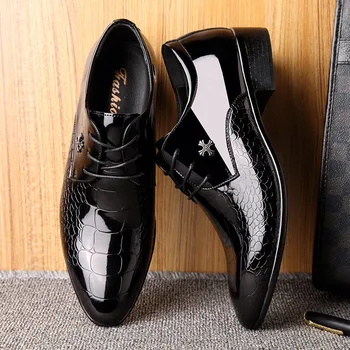 Newest Italian oxford shoes for men luxury patent leather wedding shoes 5