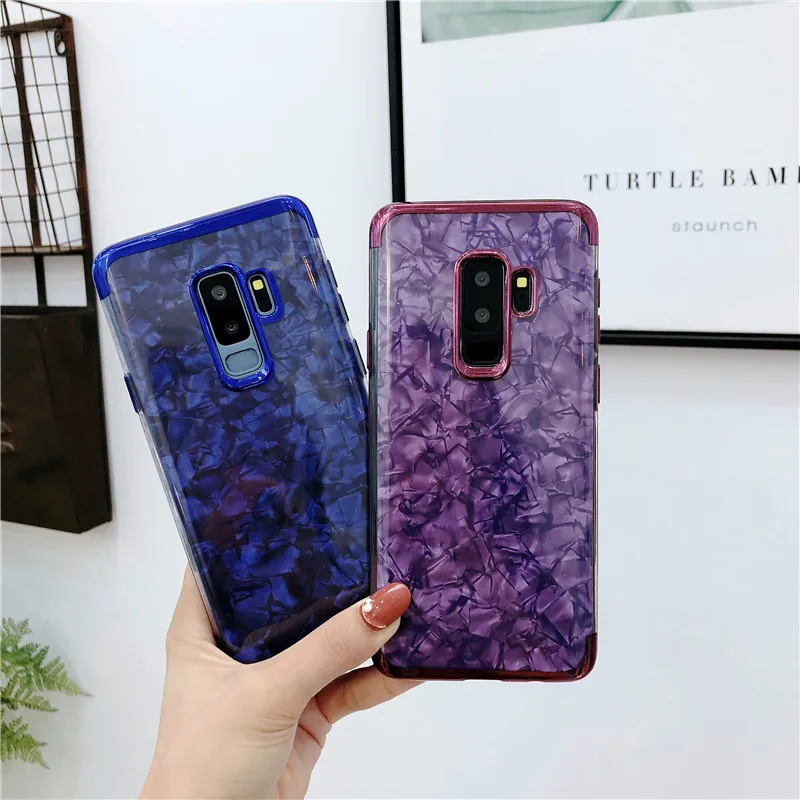 Покрытие блестящий Мраморный ТПУ чехол для samsung Galaxy S9 Plus S10 5G S8 S7 Edge Note 10 9 8 мягкий