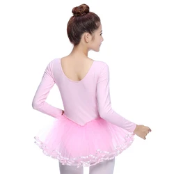 Ballet Gymnastics Leotard Tutu Skirt Dress For Girls WomanLong sleeves Ballerina Dancing Performance Dancewear Costumes
