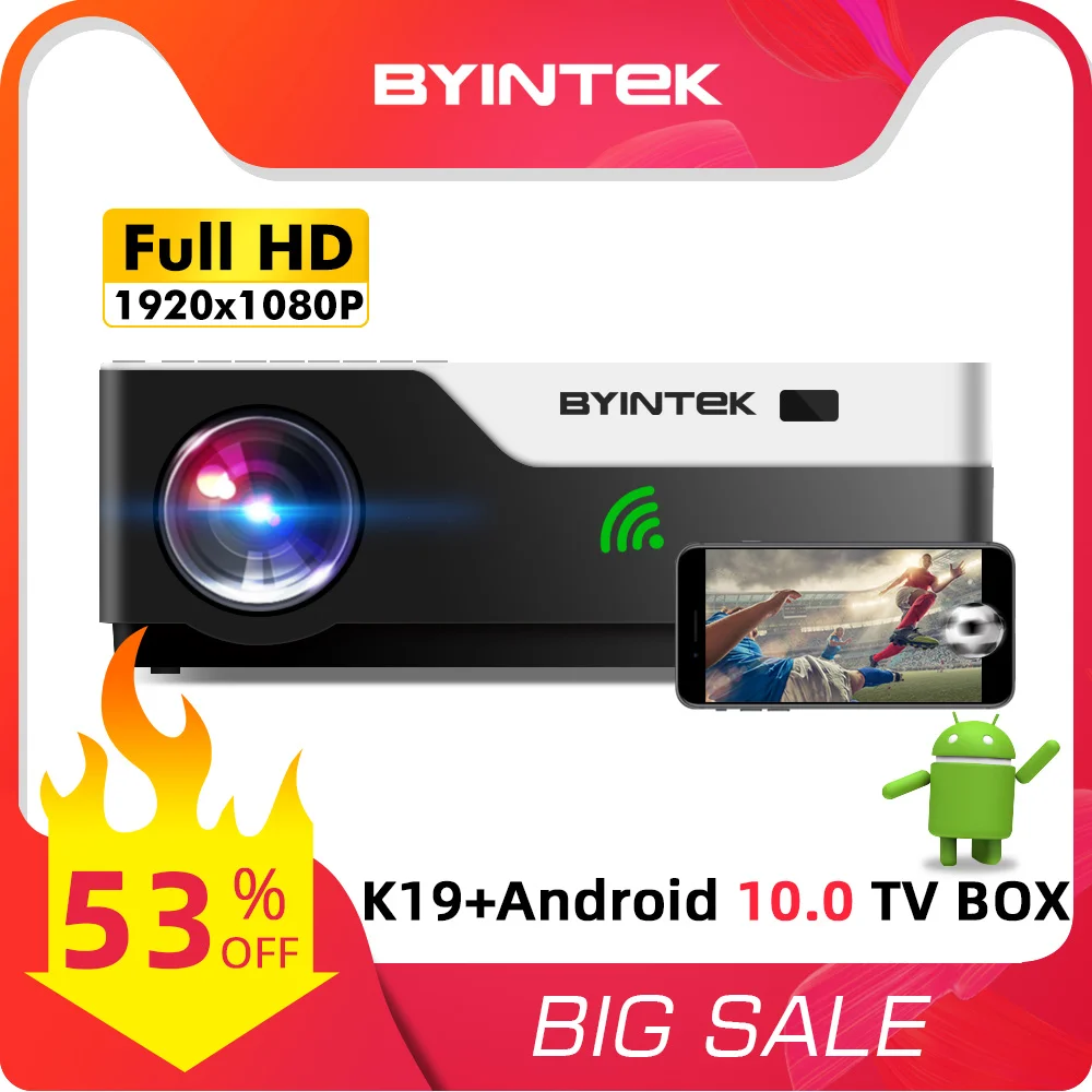 BYINTEK K11 Full HD 1080P видеоигра светодиодный 3D 4K проектор Beamer (опционально Android 10 TV Box для