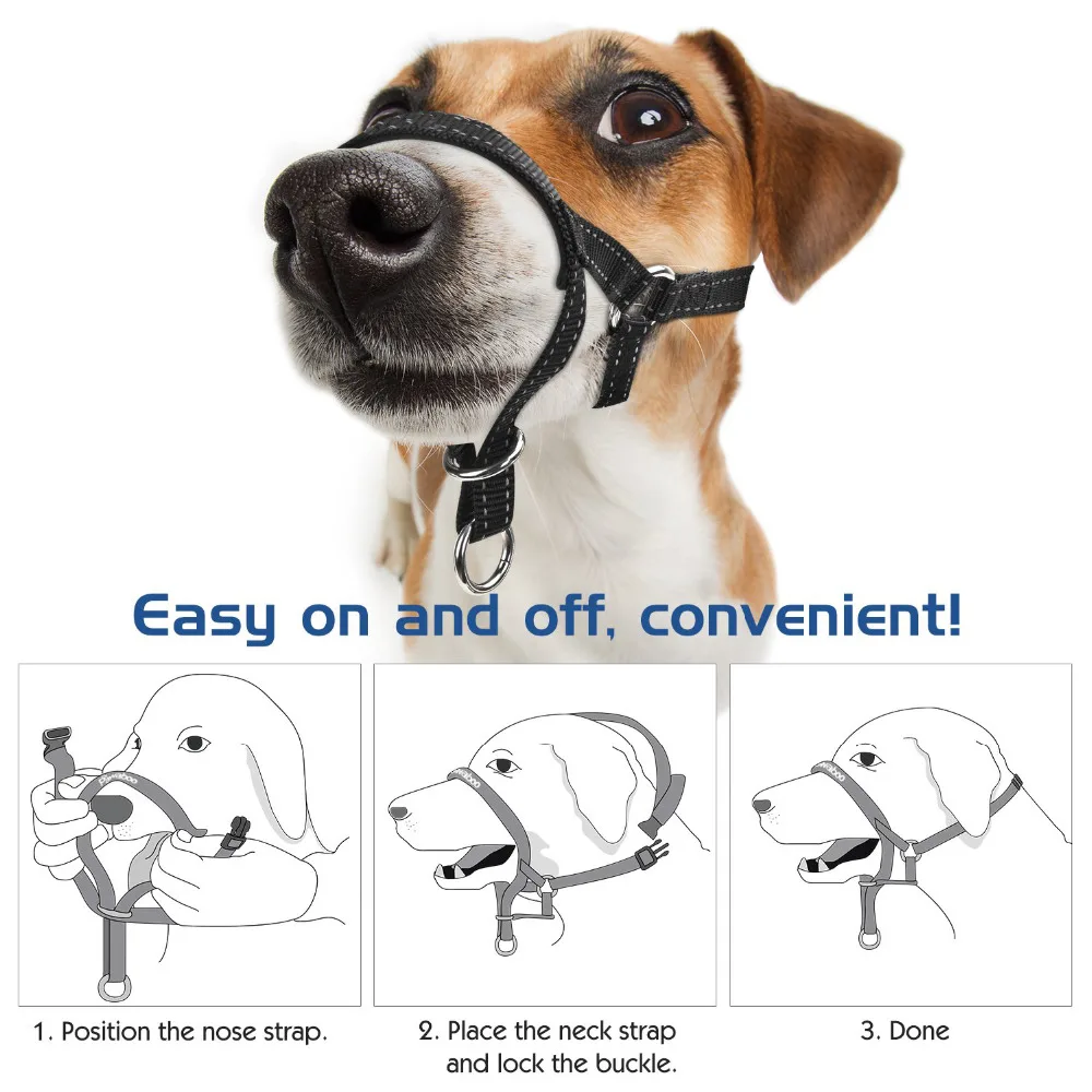 Dog Mouth Muzzle Dog Head Collar Head Cover Safety Clasp Halter Comfortable Training Tool For Walking Pet Accessories