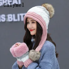Calymel, шерстяная зимняя шапка,, женские шапочки, сохраняющие тепло, акриловая шапка, женская шапочка, Повседневная вязаная шапка, защита для ушей
