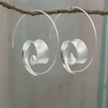 

Simple Gold Silver Color Hoop Earrings with Satin Finish Earrings for Women Fashion Jewelry