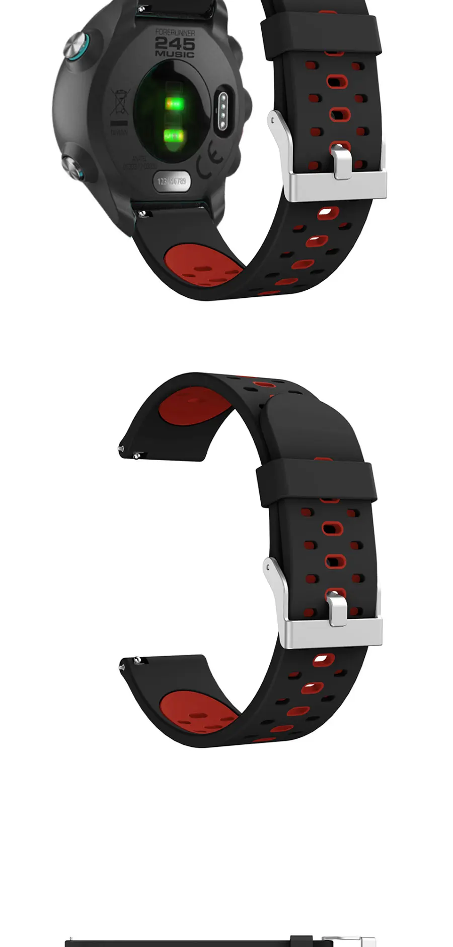 20 мм для Garmin Vivoactive 3 245 245M 645 силиконовый ремешок для часов, умный ремешок для часов, спортивный сменный Браслет Correa