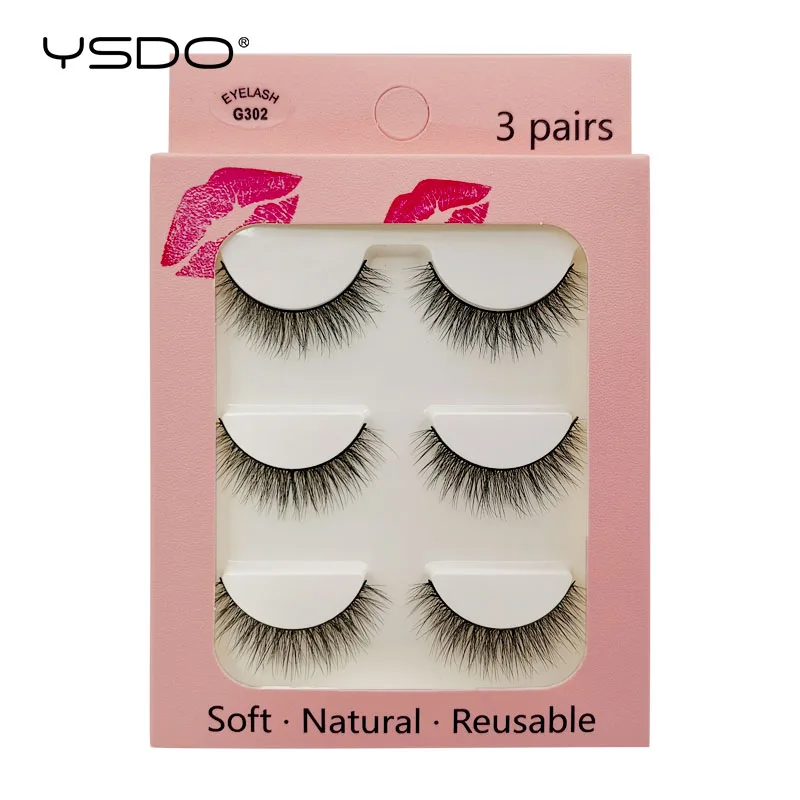 YSDO 3 pairs mink eyelashes natural long 3d mink lashes cruelty free lashes extension eyelashes maquiagem false eyelashes cilios