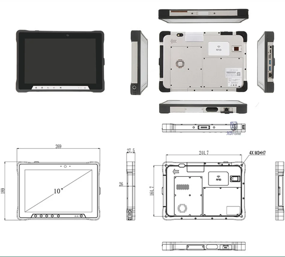 US $1.588.80 Fanless Rugged Windows 10 Home Industrial Tablet PC Linux Intel I3 8GB RAM I7 101 Screen M2 4G LTE Fingerprint Stylus RFID