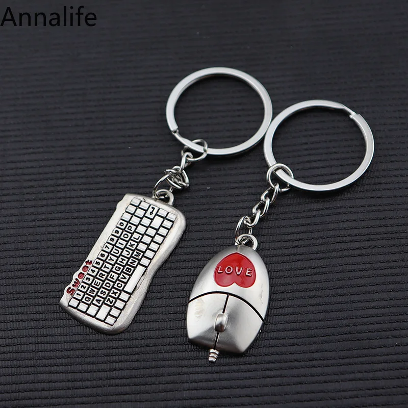 

2019 New Mouse And Keyboard Model Keychain IT-workers Key Ring Pendant Keyring Gift Key Holder Keychain Souvenir Gifts