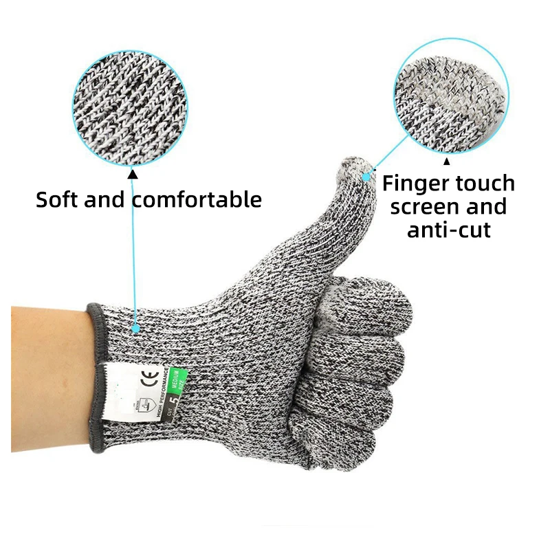Level 5 Safety Cut-Resistant Gloves Fishing Hunting Kitchen Safety Work Gloves Multi Purpose Steel Wire By Prostormer