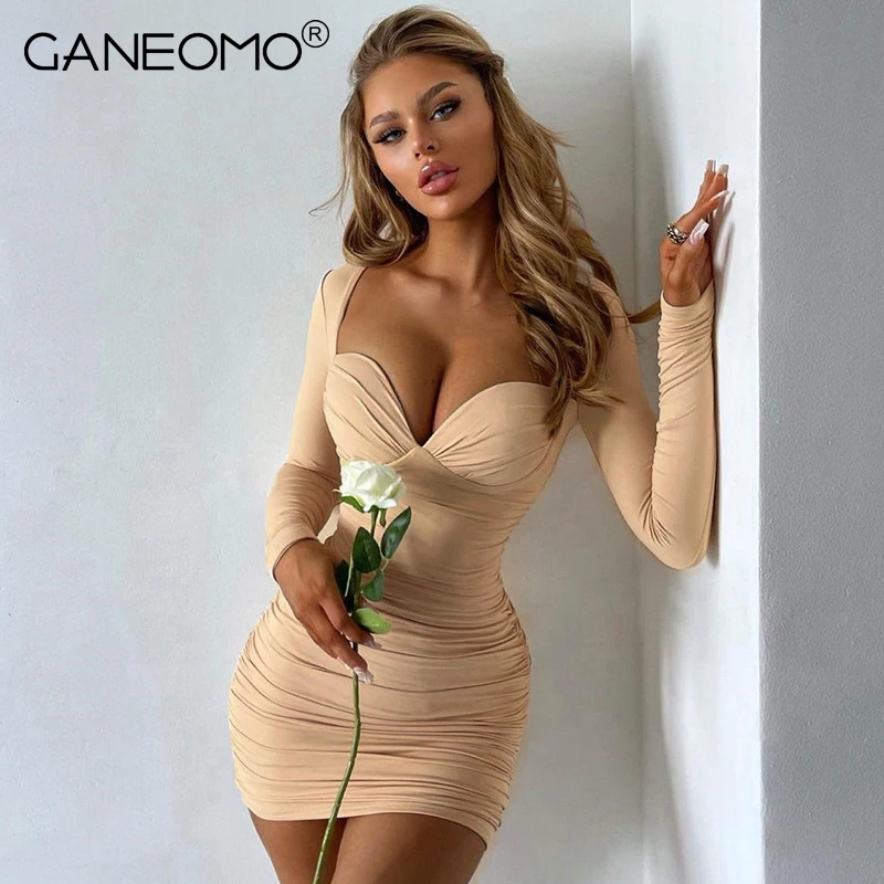 Elegant Bodycon Short Dress Women Sexy 