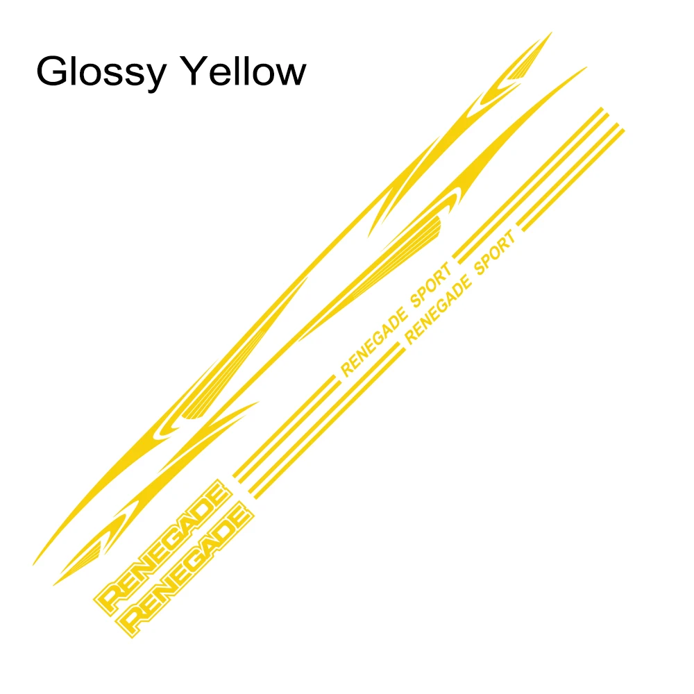 Glossy Yellow 1 комплект, автомобильный Стайлинг, боковая дверь, юбка, наклейка для Jeep Renegade Sport Captivation, авто Декор, светоотражающая виниловая наклейка, аксессуары - Название цвета: Glossy Yellow