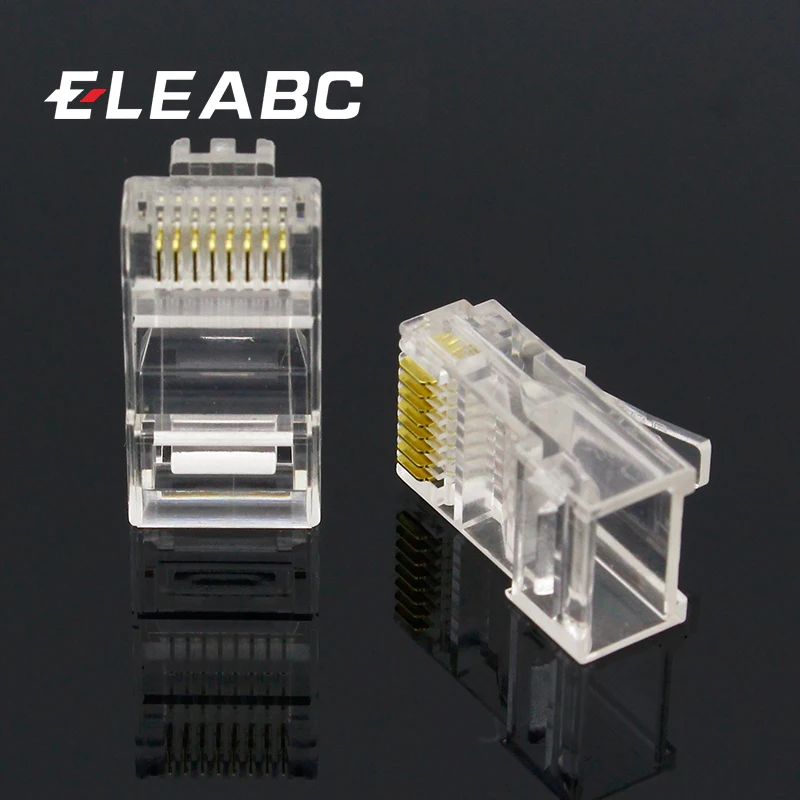 Фирменная новинка 100 шт. кристаллическая головка RJ45 CAT5 CAT5E Модульный Штекер
