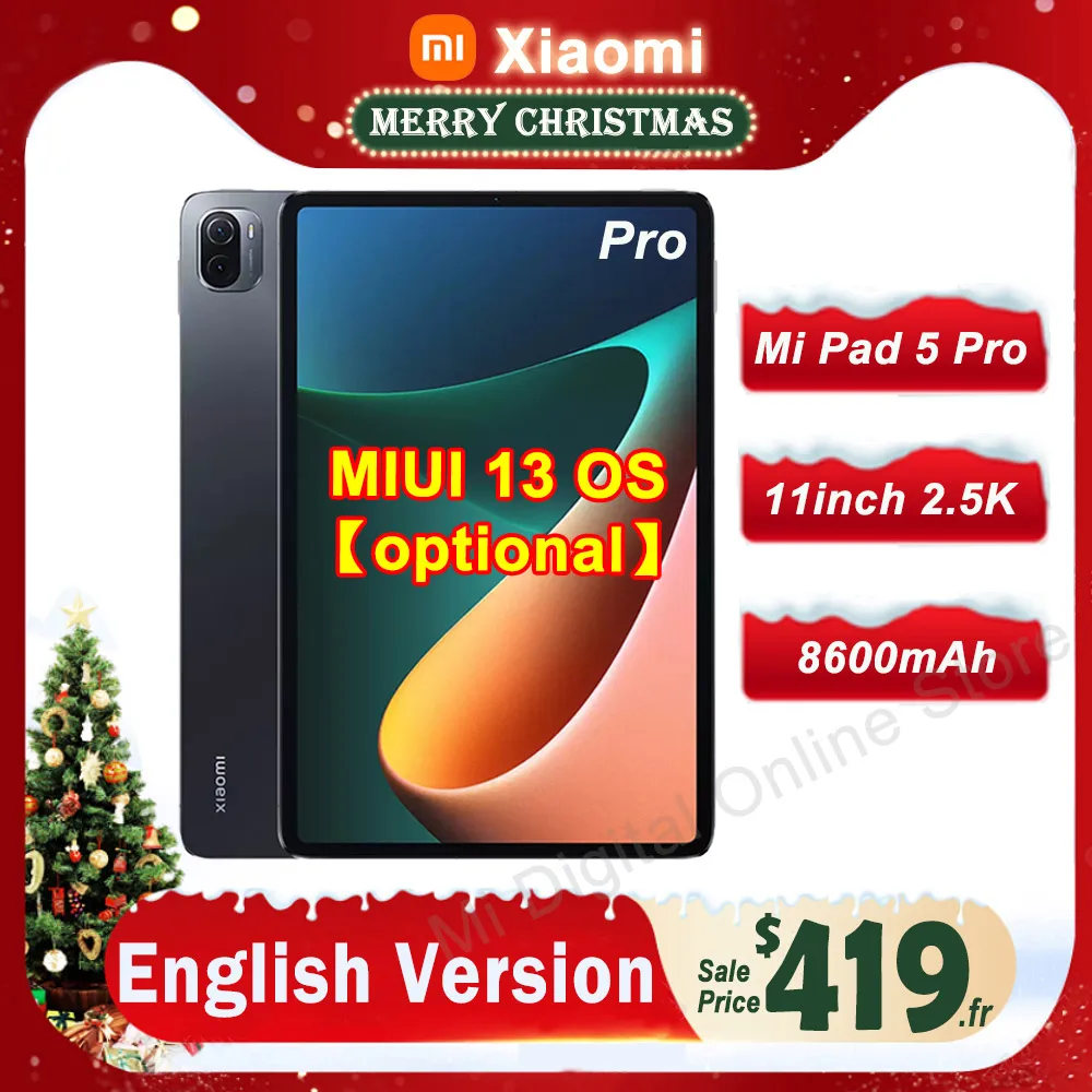 Планшет Mi Pad 5 Pro 11 дюймов 2 K LCD Snapdragon 870 6/8 Гб ОЗУ 128/256 ПЗУ 8600 мАч | Электроника