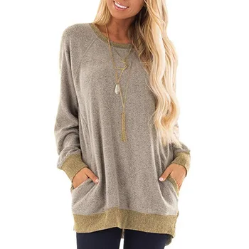 

2019 Long Sleeve Autumn Winter Women Hoodies Casual Fashion Pocket Tee Shirts Tops Ladies Loose Pullover Tracksuit Loose Hoodies
