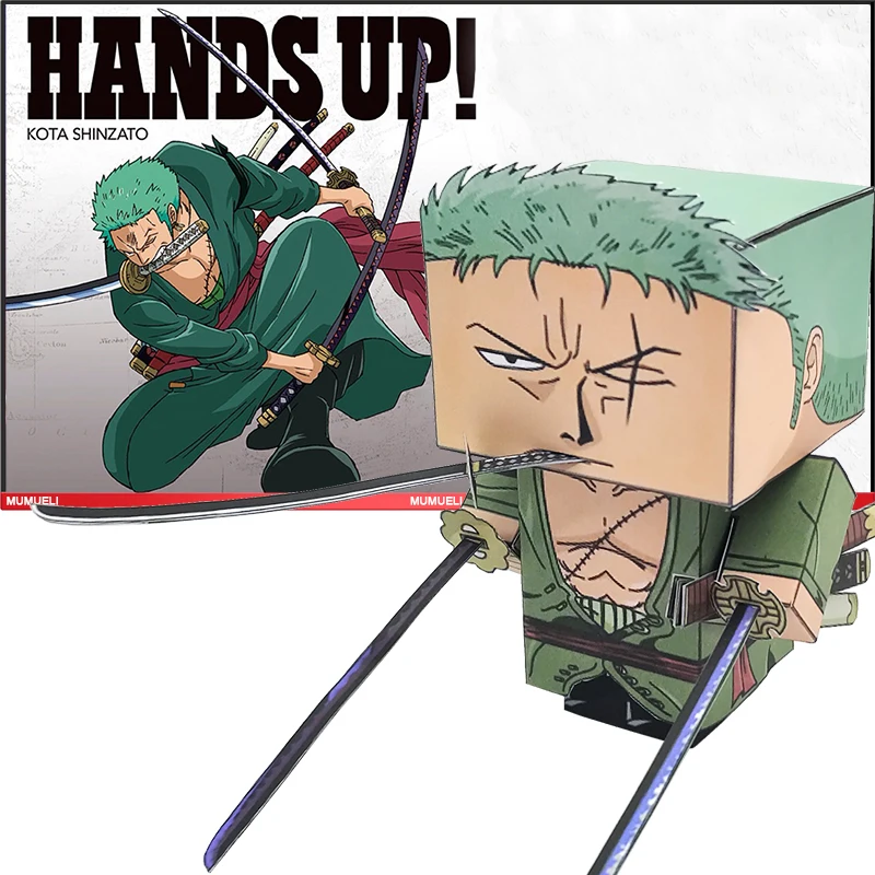 Одна штука, Roronoa Zoro, складная, для резки, мини, милая, 3D Бумага, модель, бумага, ремесло, аниме, фигурка, сделай сам, Cubee, для детей, взрослых, ремесло, игрушки, MG-014 - Цвет: MG-014