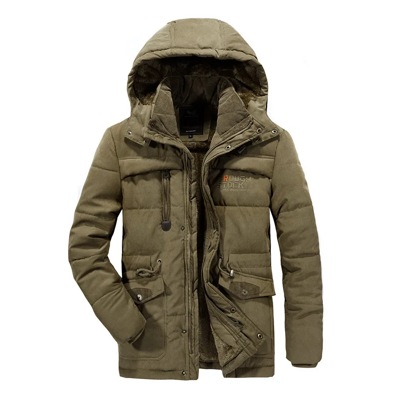 Koop FLUWELEN Winter Parka Met Kap 2019 Toevallige Jas heren Windjack Warme Gewatteerde Overjas Plus Aziatische Grootte L 5XL 6XL 7XL 8XL Jassen