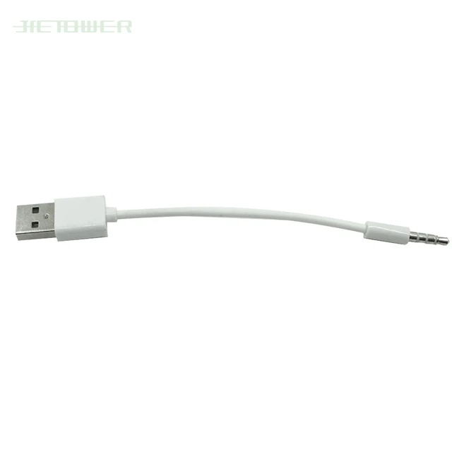 White USB 2 0 Male to 3 5mm Headphone Audio AUX Male Plug Car Cable Jack Charger Cable Wire Cord 100pcs lot