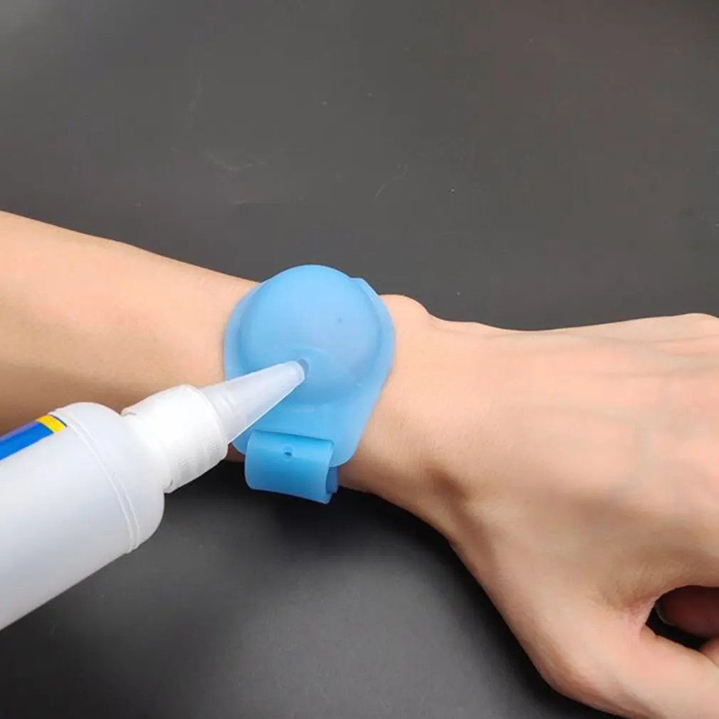 

Sanitizer Dispenser Bracelet Wristband Sanitizer Dispenser Gel Bracelet Hand Washing Liquid Silicone With Pumps