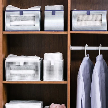 

Desktop Storage Basket Folding Underwear Clothes Sundries Storage Box Desk Makeup Container 1pcs