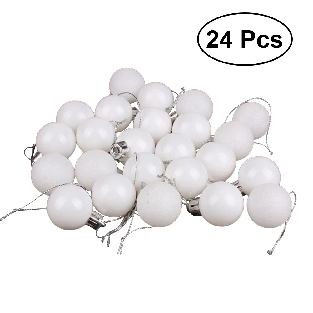 24pcs Christmas White Pink Ball Ornaments Tree Decorations for Holiday Happy Wedding Party Chrismas Tree Ball Decoration