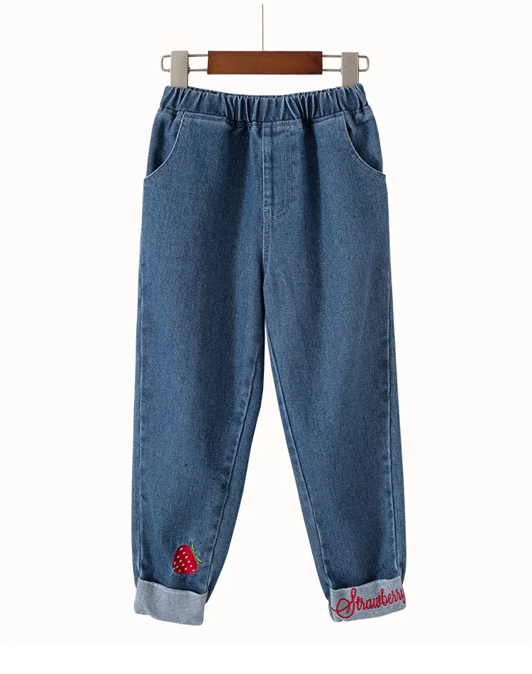 Girls Clothing Sets Spring Autumn Plaid Blouse+ Jean Denim Pants Kids Children Clothes Suit