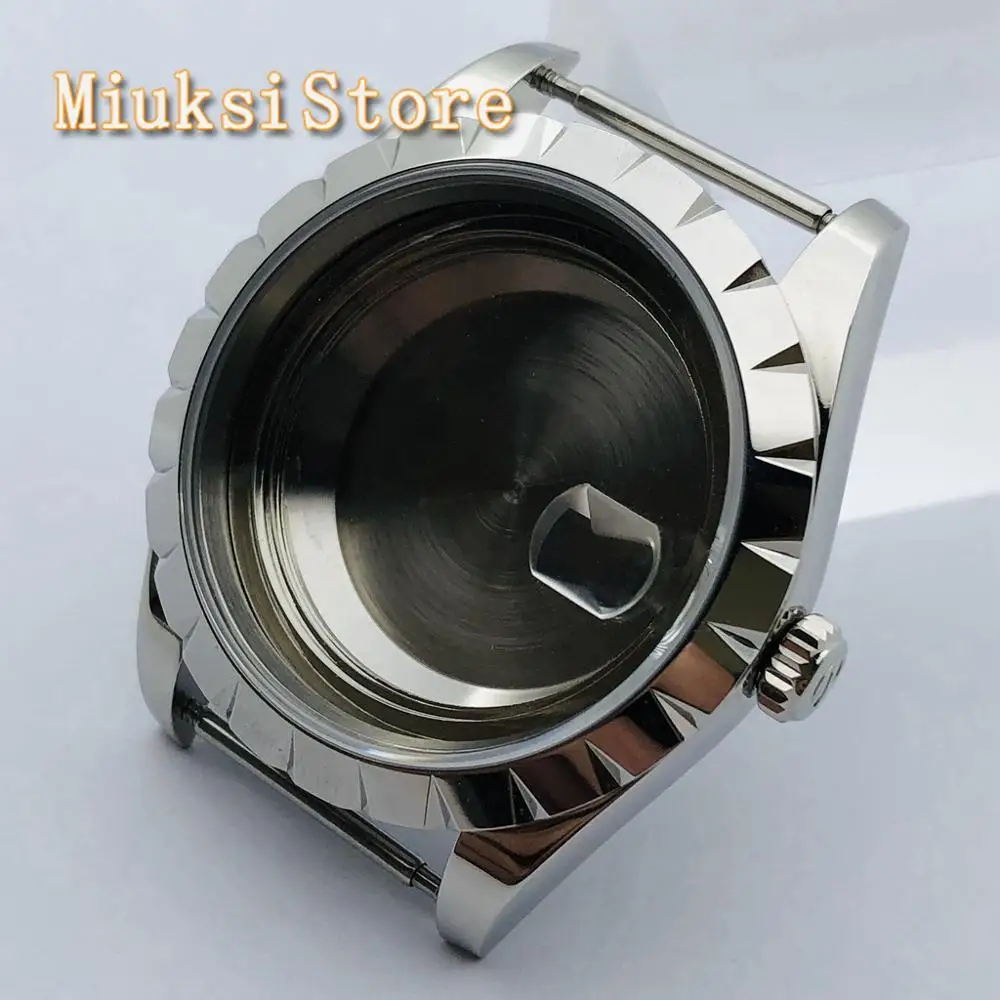 

39mm silver steel case with sapphire glass suitable for ETA2836 Seagull ST1612 Mingzhu DG2813 3804 Miyota8205 8215 821A movement