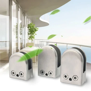 

4pcs Stainless Steel Glass Clip Fish Mouth Adjustable Railing Bathroom Shelf Stair Handrail Glass Fence Clip Fixing Bracket