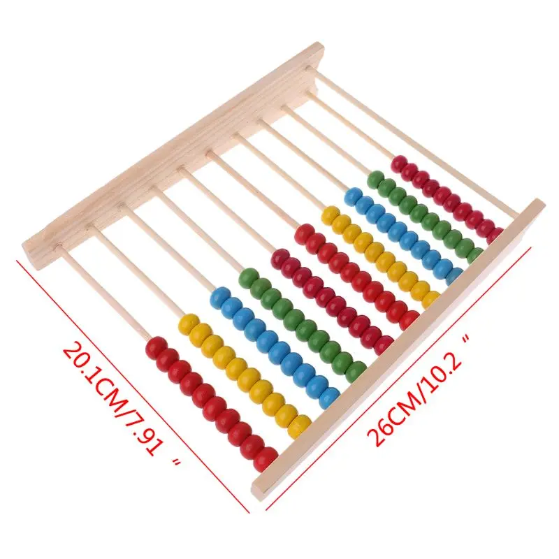 Деревянные бусины из разноцветных бусин с 10 рядами, Детские математики, Обучающие игрушки Y51E