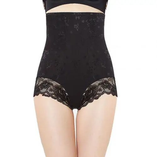 Для женщин кружевное платье с цветочным рисунком Похудение Magic Body Shaper Высокая Талия для похудения живота хип подъемник тренер леди корсет нижнее белье - Цвет: Черный
