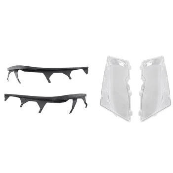 

1 Pair Car Headlight Glass Cover Lamp Cover Cover & 1 Pair Headlight Cover Strip Trims Headlight Sealing Strip Gasket