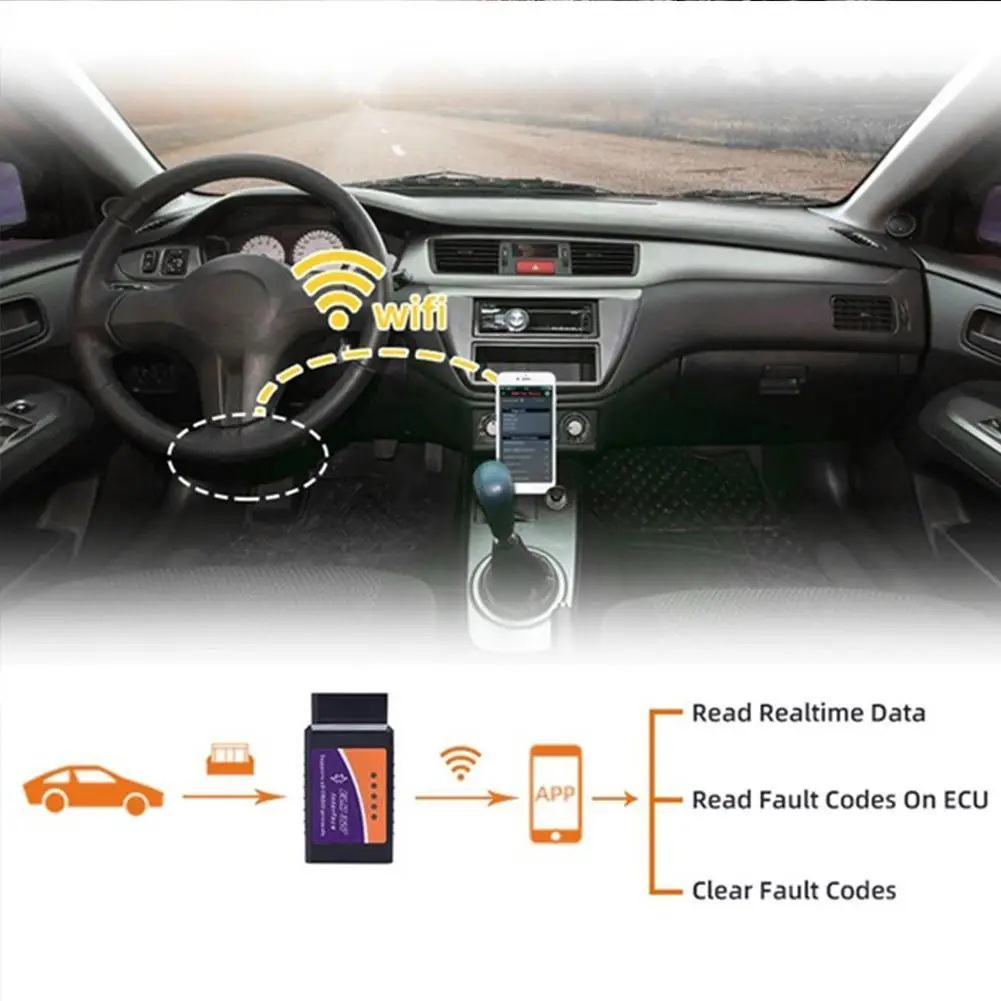 Супер PIC18F25K80 elm327 wifi V1.5 OBD2 автомобильный диагностический сканер лучший elm327 Wi-Fi Mini ELM 327 V 1,5 OBDII iOS диагностический инструмент
