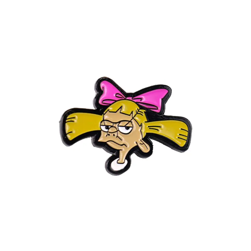 Cartoon Hey Arnold Pin Enamel Brooch Creative Metal Pins and brooches backpack Denim Hat clothes Badge Collar fashion Jewelry | Украшения и