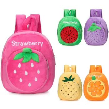 

2020 Baby Stuff Baby Strawberry Fruits Soft Backpack Cartoon Plush Book Bag Kids Toddlers Plush Backpacks Gifts