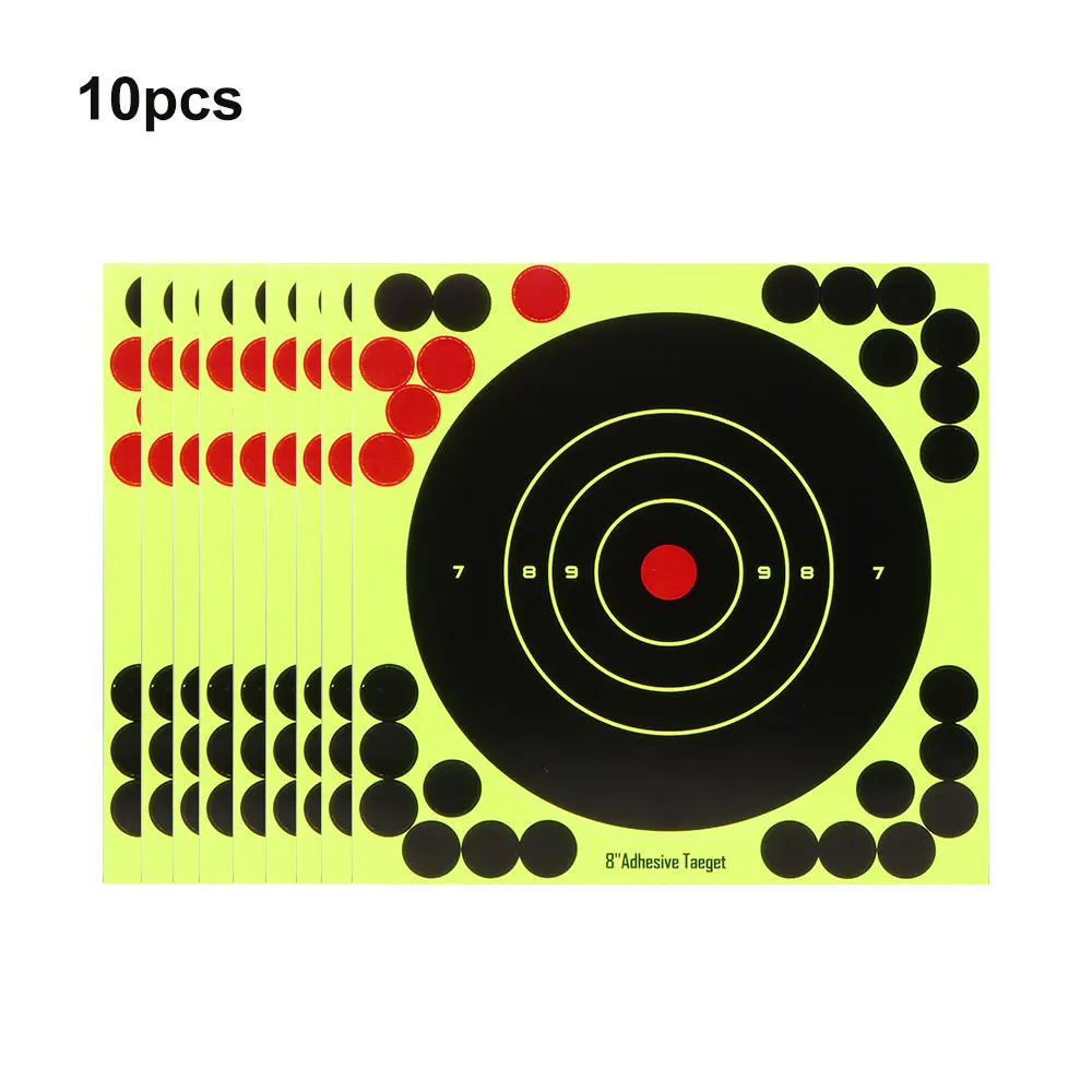 

10Pcs Shoot Target Splatter Flower Objective Colorful 8-Inch Targets Stickers Shoot Target Adhesive Reactivity Aim Shoot Target