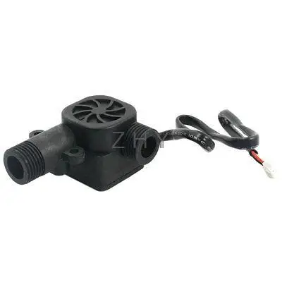 

G1/2 Male Thread 1-30L/min Black Plastic Hall Effect Water Flow Sensor Flowmeter