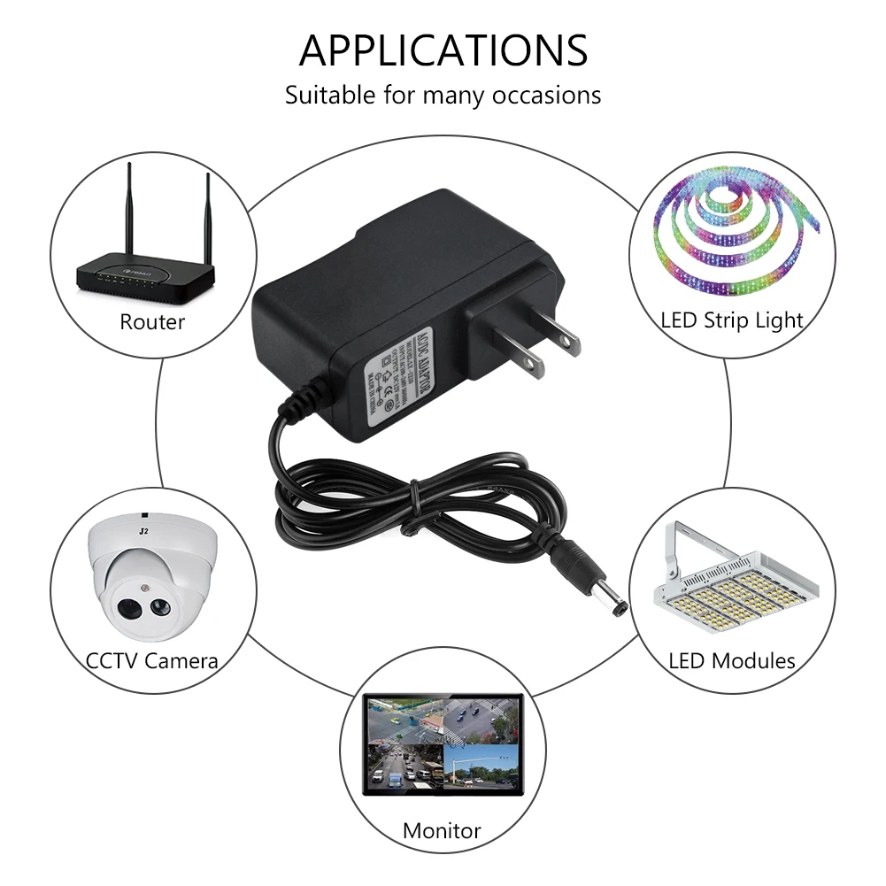 High Quality DC 12V 1A Power Supply Charger AC Adaptor For LED Starry Light String RGB Strips