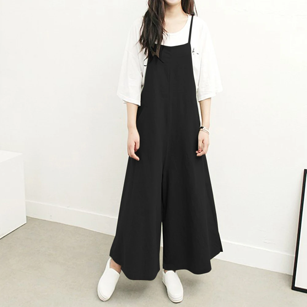 ZANZEA Causal Rompers Womens Spaghetti Strap Jumpsuits Summer Vintage Linen Overalls Female Playsuit Combinaison Femme Plus Size ZANZEA Causal Rompers Womens Spaghetti Strap Jumpsuits Summer Vintage Linen Overalls Female Playsuit Combinaison Femme Plus Size