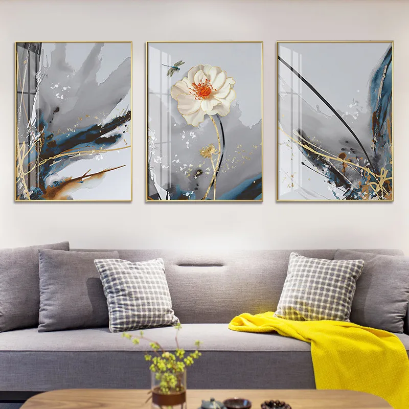 

Flower Plant Dragonfly Nordic Abstract Modern Wall Art Canvas Paintings Posters Pictures Print For Office Living Room Home Decor