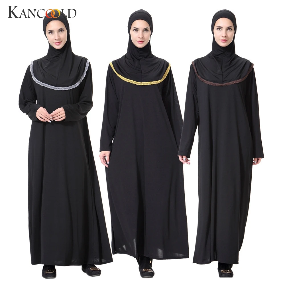 KANCOOLD Abaya мусульманское женское платье длинный рукав летучая мышь Повседневный