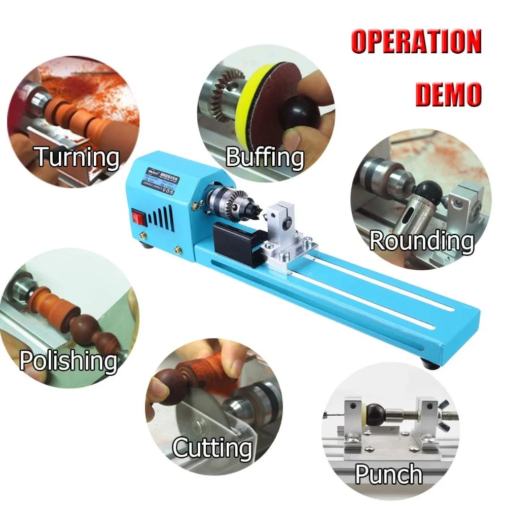 150W Electric Wood Lathe Beads Grinding Polisher and Polishing Beading Machine DIY Woodworking Buddha Pearl  Drill Rotary Tool